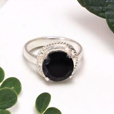 Birthday Gift For Her Natural Black Onyx Promise Ethnic Ring Size 7 925 Silver