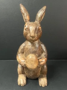 CARVED WOOD PAPER MACHE MOLD/SCULPTURE OF RABBIT #R108 - Picture 1 of 10