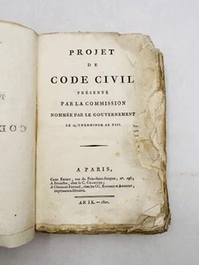 PROJET DE CODE CIVIL, présenté par la commission nommée par le gouvernement 1801 - Picture 1 of 11