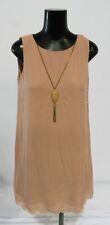 Lily Rose Women's Junior Scallop Shift Dress & Necklace LV5 Dusty Rose Small NWT
