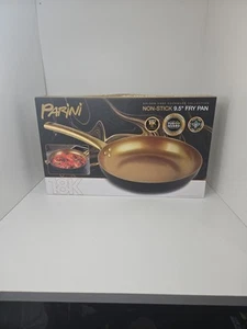 Parini 9,5" Bratpfanne Antihaft 18k Gold Infused Beschichtung Schwarz & Gold. Neu im Karton - Bild 1 von 7