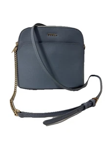 Furla Leather Italian Small Crossbody Bag Baby Blue - Picture 1 of 9