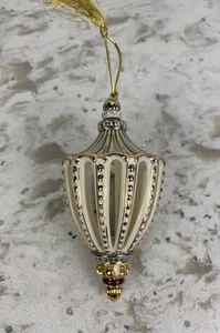 Lenox Brocade Finial Ornament - Gold/Burgundy/Ivory/Green, Beautiful! - Picture 1 of 10