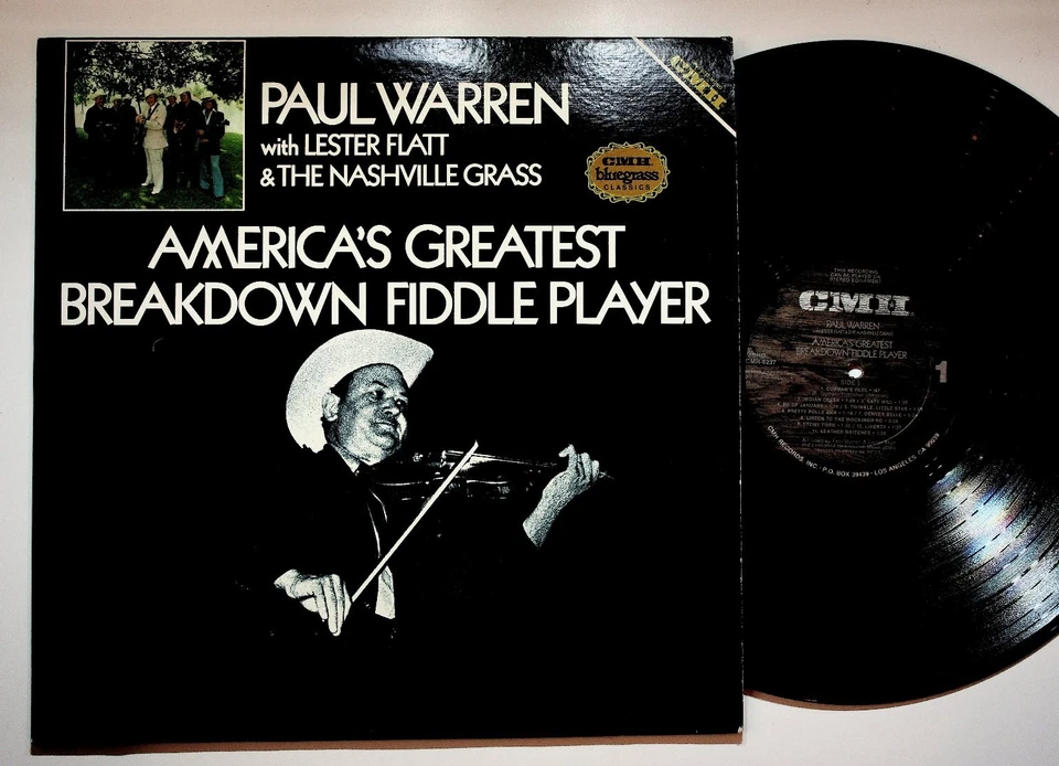 Paul Warren America's Greatest Breakdown Fiddle Player LP 1979 CMH Bluegrass - Image 1 of 2