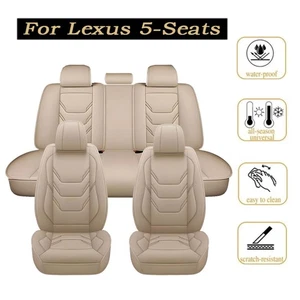 For Lexus Car Seat Covers 5-Seats Leather Front & Rear Full Kit Protectors Pad - Bild 1 von 8