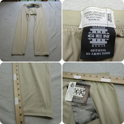 US Military Cold Weather Base Layer Pants Mens Medium ECWCS Cream 28X29 NEW - Image 1 of 4