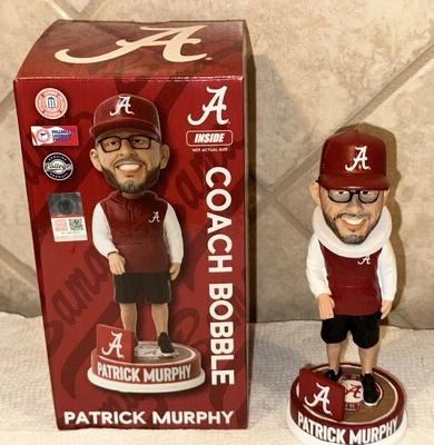 Nuevo Patrick Murphy Alabama Marea Carmesí Softbol Edición Limitada Bobblehead NCAA Foto 1 de 4