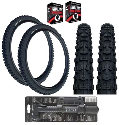 Kenda 26 x 2.10 Mountain Bike Black TYREs / TUBEs K-816 + FREE MINI PUMP - Image 1 of 4