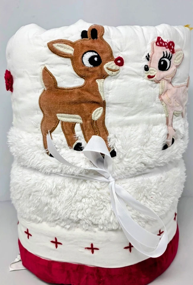 New Pottery Barn Kids Rudolph the Red Nose Reindeer Toddler Quilt Christmas - Image 1 of 3
