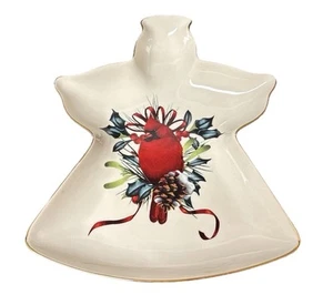 Lenox 'Wintergrüße' Porzellan Weihnachtsbaum Bonboniere mit Kardinal, Stechpalme - Bild 1 von 8