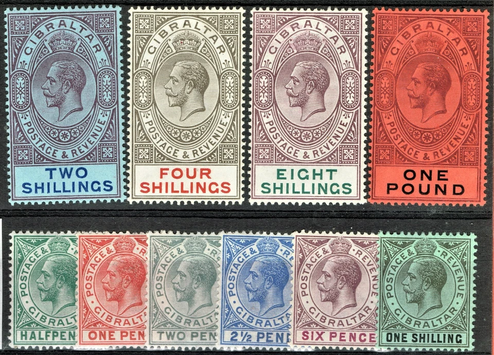 [mag620] GIBRALTAR 1912 ½d to £1 SG#76/85 MLH cv:£325/$440 - Image 1 of 1