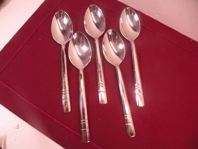 Set Of 5 JA Henckels Int. MADISON SQUARE Stainless 18/10 Oval soup Spoons 7 1/4 - Image 1 of 4