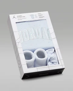 Jordan Set 3 Pezzi Body Cappello Bavaglino Blu Neonato Neonato 0-6 Mesi Nuovo con etichette - Foto 1 di 3