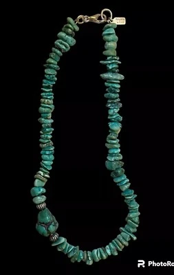 Collar Peyote Pájaro Suroeste Turquesa Nativo Plata 925 Firmado Raro Boho Foto 1 de 4