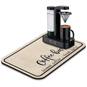 Coffee Bar Mat Rubber Dish Drying Mat For Kitchen Counter Coffee Mat for Home... - Picture 1 of 7
