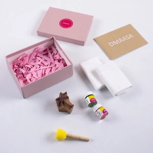 3 Pc Handmade Block Print Kit Palm Tree Wooden Stole Tote Bag Cotton - Picture 1 of 9