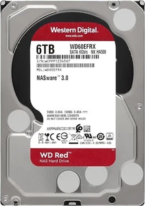 WD RED WD60EFRX NX HA500 NASware 3.0 6TB 5.4K 64MB SATA III 3.5" Hard Drive - Photo 1/3