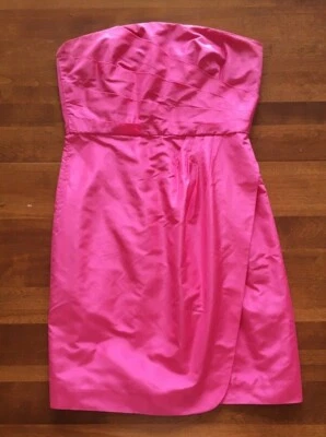 Mini Vestido J.Crew Rosa Sin Tirantes con Forro Rosa Cintura Imperio Talla 4 Formal P Foto 1 de 4