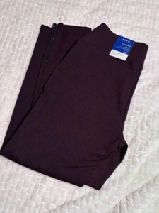 Apt. 9 Ponte Leggings Women's Large Long Maroon Stretch Mid Rise Tummy Control - Picture 1 of 3