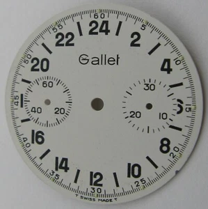 Gallet 24 Stunden Chronograph Uhr Zifferblatt Fit Uhrwerk Venus 188 - Bild 1 von 3