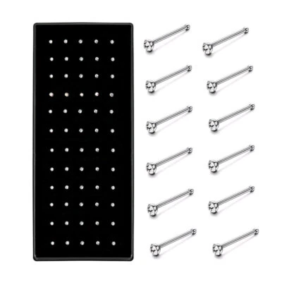 60x Cristal Estrás Nariz Anillo Hueso Perno Acero Inoxidable Cuerpo Piercing Regalos Foto 1 de 4