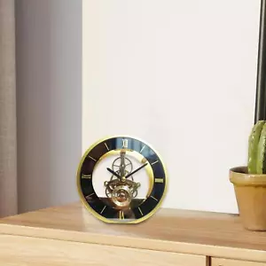 Table Clock, Table Desk Alarm Clock ,Copper Aluminum Alloy Classic Metal Clock - Picture 1 of 9