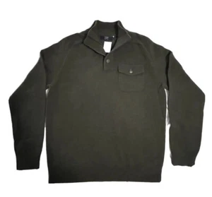 Neu mit Etikett J. Crew Lammwolle Pullover geknöpfter Kragen olivgrün Größe Herren Large - Bild 1 von 8