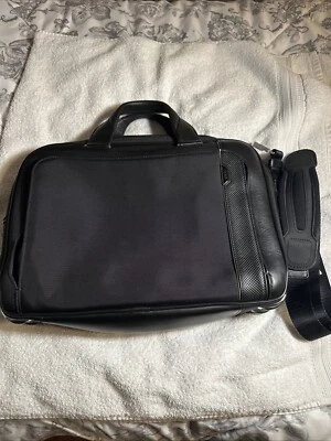 TUMI 'Arrive' Black Leather Sawyer Briefcase - Image 1 of 4