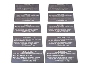(10) Nintendo NES Gris PRECAUCIÓN Juego Cartucho Trasero Repuesto Reparación Etiquetas Lote - Imagen 1 de 8