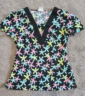 Blusa Médica Pequeña Skechers Damas, Multicolor Brillante Abstracto Floral Foto 1 de 3