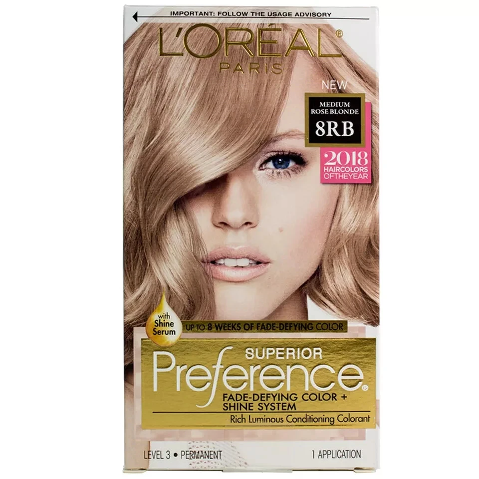 NUOVO L'Oréal Superior Preference Fade Defying Color 8RB Medium Rose Biondo - Immagine 1 di 1