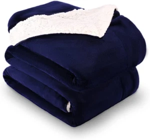 Manta polar Sherpa tamaño queen, cómoda mullida de microfibra sólida para cama y sofá - Imagen 1 de 19