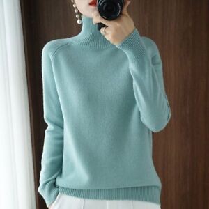 Turtleneck Cashmere Sweater Women Jumpers Long Sleeve Thick Pullover