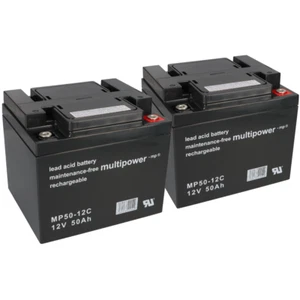 Akku-Satz Batterie für Scooter Elektromobil Dietz Agin, 2 x 12V 50Ah Blei AGM Mu - Bild 1 von 6