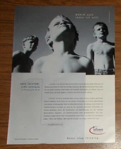 Rzadka reklama INFINEON TECHNOLOGIES Never stop półprzewodniki Siemens 1999 - Zdjęcie 1 z 1