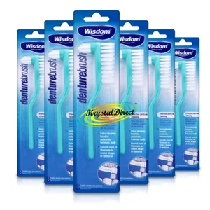 6x Wisdom Denture Cleaning Tooth False Artificial Teeth Brush Removes Plaque - Picture 1 of 1