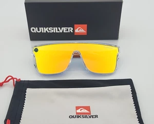 Quiksilver Shield Sunglasses Clear Brown Green Frame Yellow Mirror Lens NEW - Picture 1 of 12