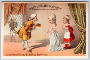 1880er HASE SEIFE FÜR ALLE NATIONEN * GROSSE VIKTORIANISCHE HANDELSKARTE * SCHLUPFLITHOGRAPHIE - Bild 1 von 2