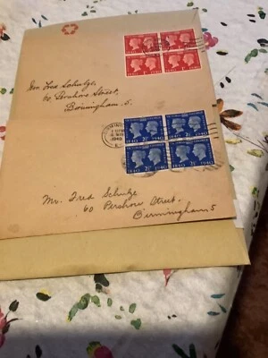 1940 - Pair of Envelopes dated 6 May 1940 with block stamps - FDC - Image 1 of 4