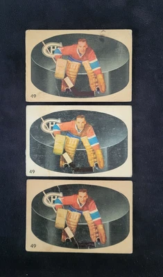 LOTE DE 3 CARTAS PARKHURST 1962-63 JACQUES PLANTE #49 HOF MONTREAL NHL HOCKEY Foto 1 de 4