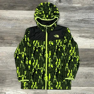 The North Face Reversible Camo Green Black Boys M Fleece True or False Jacket - Picture 1 of 14
