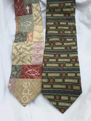 Lote de 2 Alas de Águila Corbatas de Seda Hombre Iglesia Cristiana Boda Pastor Foto 1 de 4