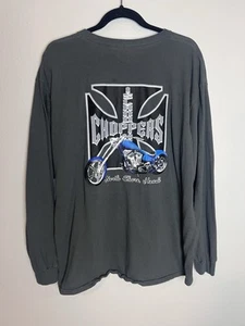 Island Choppers Hawaii North Shore Motorcycle Long Sleeve Shirt XL Gray - Picture 1 of 6