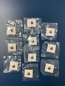 Vintage 1980’s Apple Computer Rainbow Logo LAPEL PIN, Sealed, TEN PINS!, - Picture 1 of 3