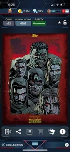Topps Marvel Collect DIGITAL MARVEL ZOMBIES - RED - THOR CAPTAIN AMERICA HULK - Picture 1 of 2