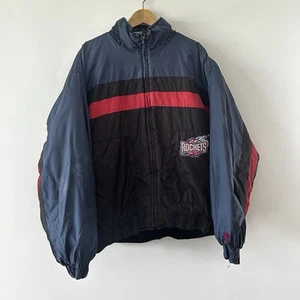 Vintage 90s Houston Rockets Pro Player Puffer Jacket Mens Large NBA - Picture 1 of 10