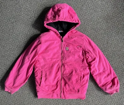 Carhartt Pink Girls Canvas Hooded Jacket Size 14 Large Full Zip - Image 1 of 4