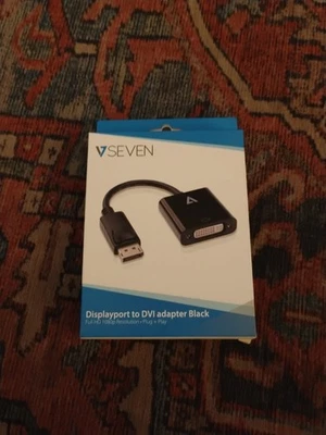 V7 CBLDPDVI-1N V7 DisplayPort to DVI Adapter (Black) - Image 1 of 2
