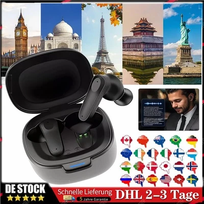 144 Sprachen AI Übersetzer Ohrhörer Echtzeit Übersetzer Kopfhörer Smart Voice - Bild 1 von 4