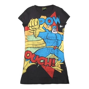 Licensed Womens Ladies BANANAMAN T-Shirt Size 8 Grey Distressed Print 80S RETRO - Picture 1 of 2